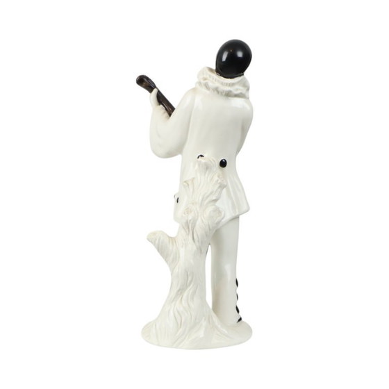 Image 1 of Vintage Pierrot Statue with Lute