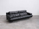 Vintage Rolf Benz 6500 three-seater leather sofa