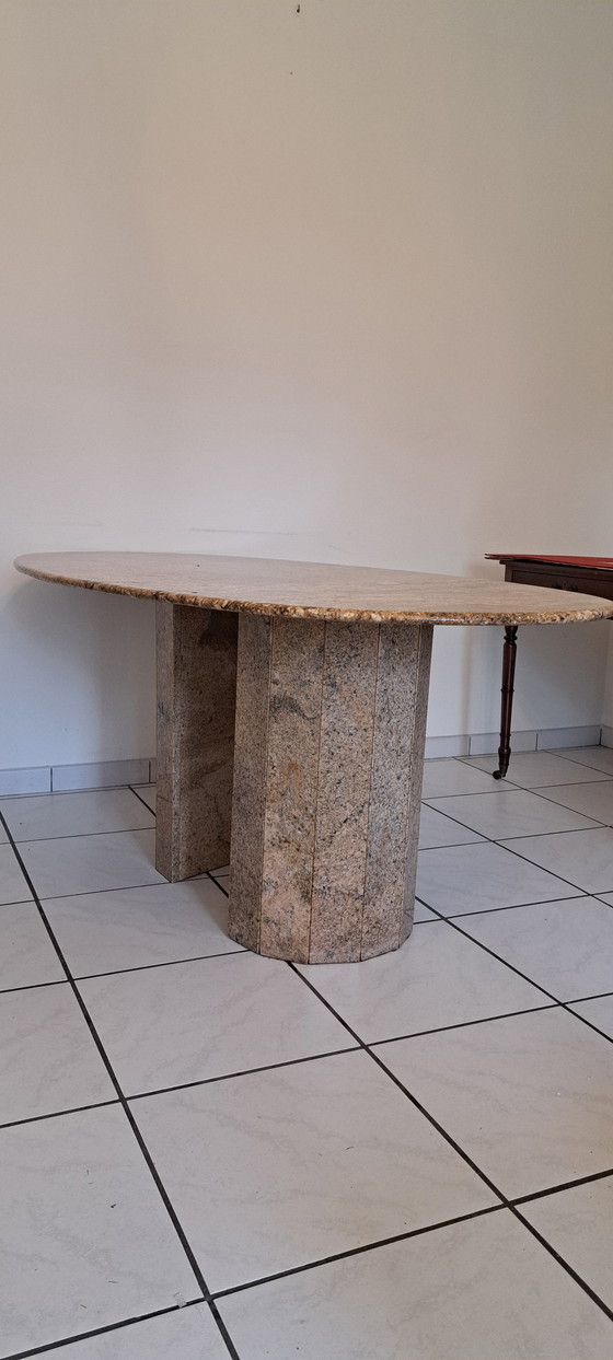 Image 1 of Brown marble dining table