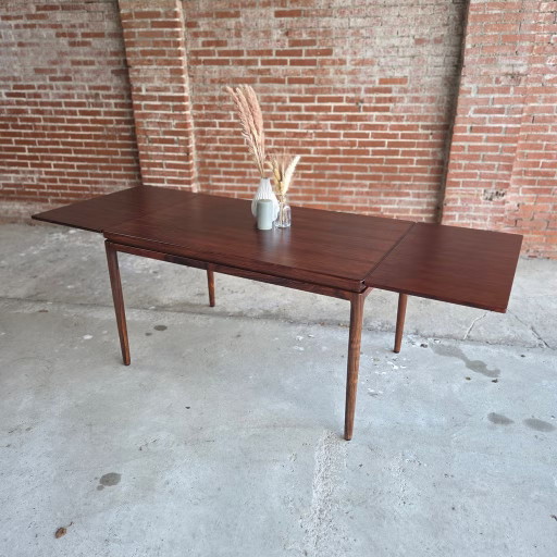 Johannes Andersen, Christian Linneberg, table de salle à manger danoise vintage