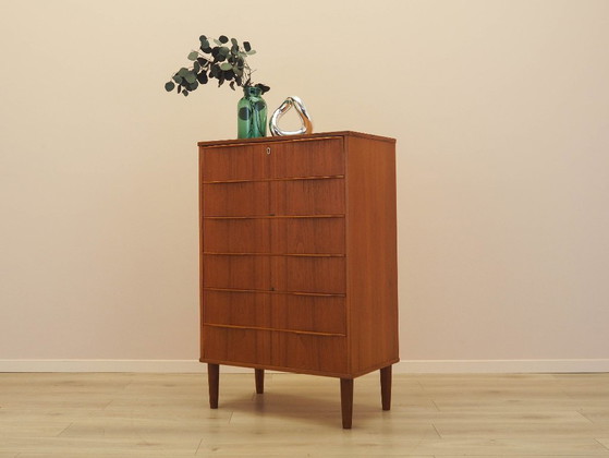 Image 1 of Teak chest of drawers, Danish design, 1970s, made in Denmark