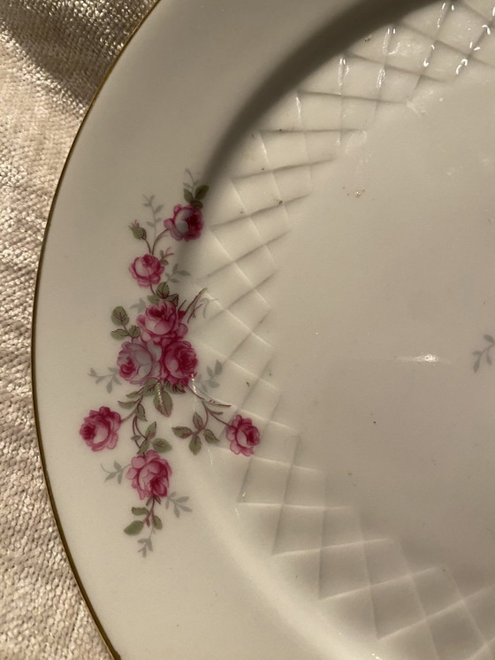 Image 1 of Retro vintage PorzellanTeller Goldrand Blumendekor 