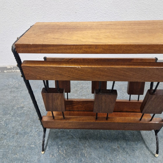Table à Revues Années 60 Table d'Appoint Porte-revues Porte-journaux – Tables d'appoint, Metal, Wood (photo 4 of 11)