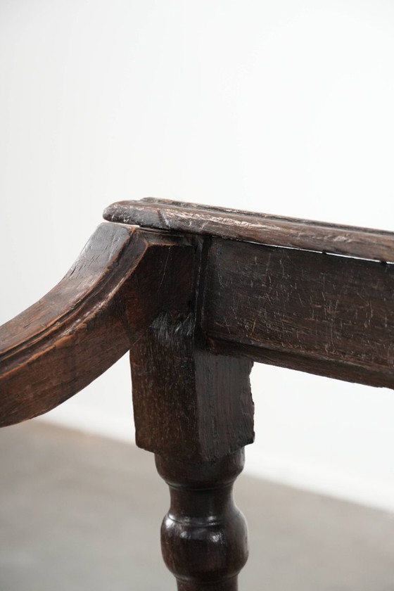 Image 1 of Antique English early 19th century hall bench/bench for the dining table made of oak