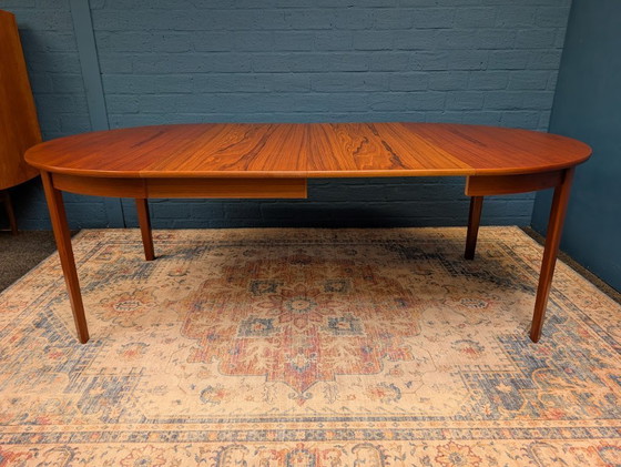 Image 1 of Vintage round dining table, produced by Dyrlund, 1970s