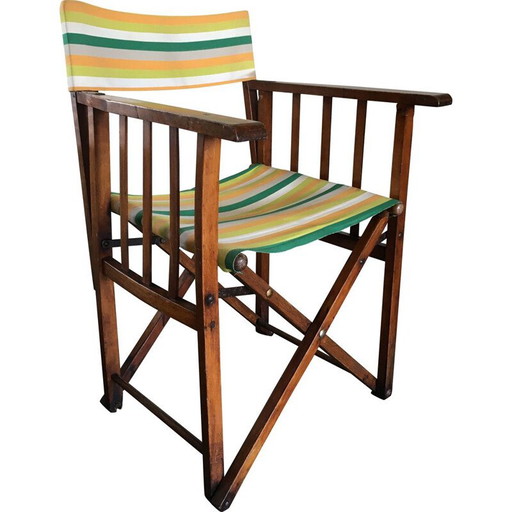 Sedia pieghevole vintage da safari, 1940