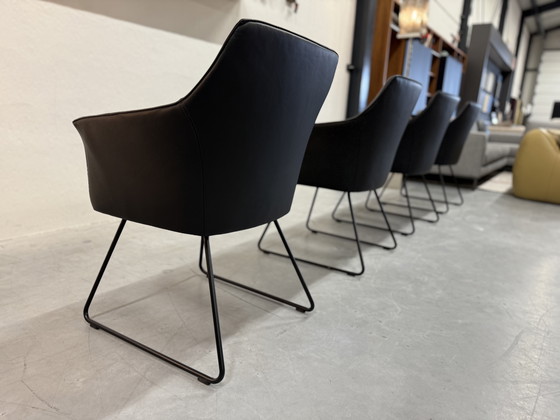 Image 1 of 4 Sedie da pranzo Leolux Mara in pelle nera