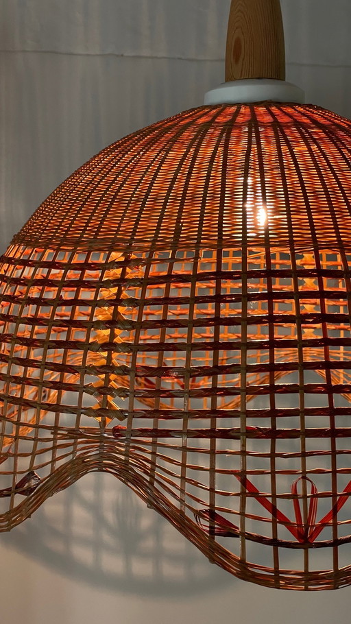 Hanging lamp Flower Vintage Wicker France