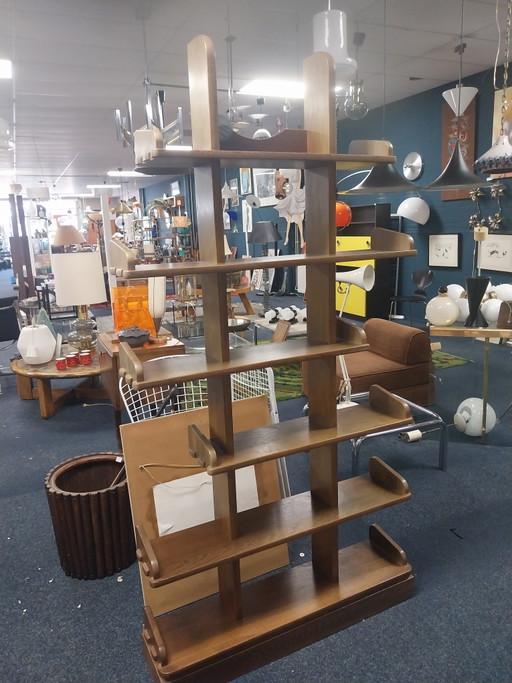 1 x 1970s Brutalist Bookcase 190 x 95cm – boekenkasten, Wood