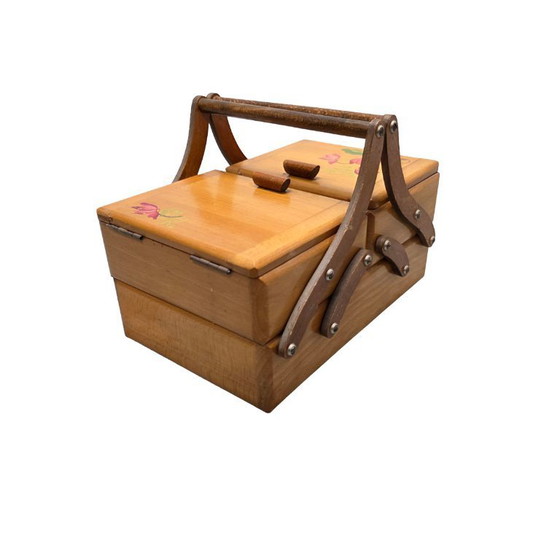 Image 1 of Trousse de couture portable française vintage, années 1960