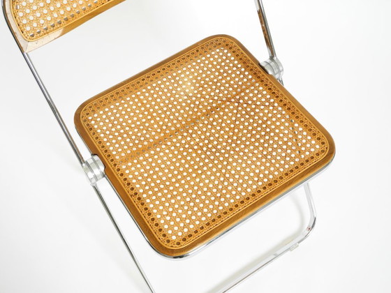 Image 1 of Rare chaise pliante Plia des années 1970 avec canne viennoise, par Giancarlo Piretti pour Castelli
