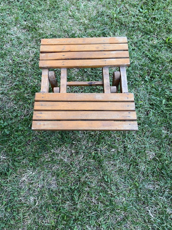 Wooden Folding Stool, 1960s (photo 3 of 4)