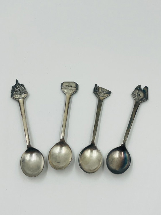 Set of 4 Souvenir Spoons Expo 58 Rare Pavilions, Cutlery Sets, Metal, Silver (photo 2 of 12)