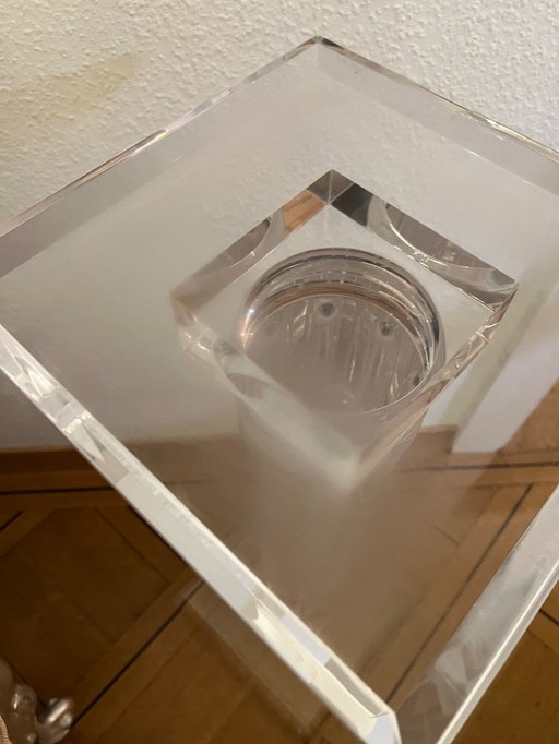 Table colonne en plexiglas années 90