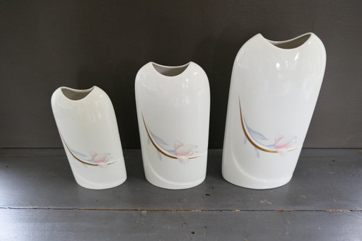Vintage set of 3 vases Vohenstrauss Johann Seltmann