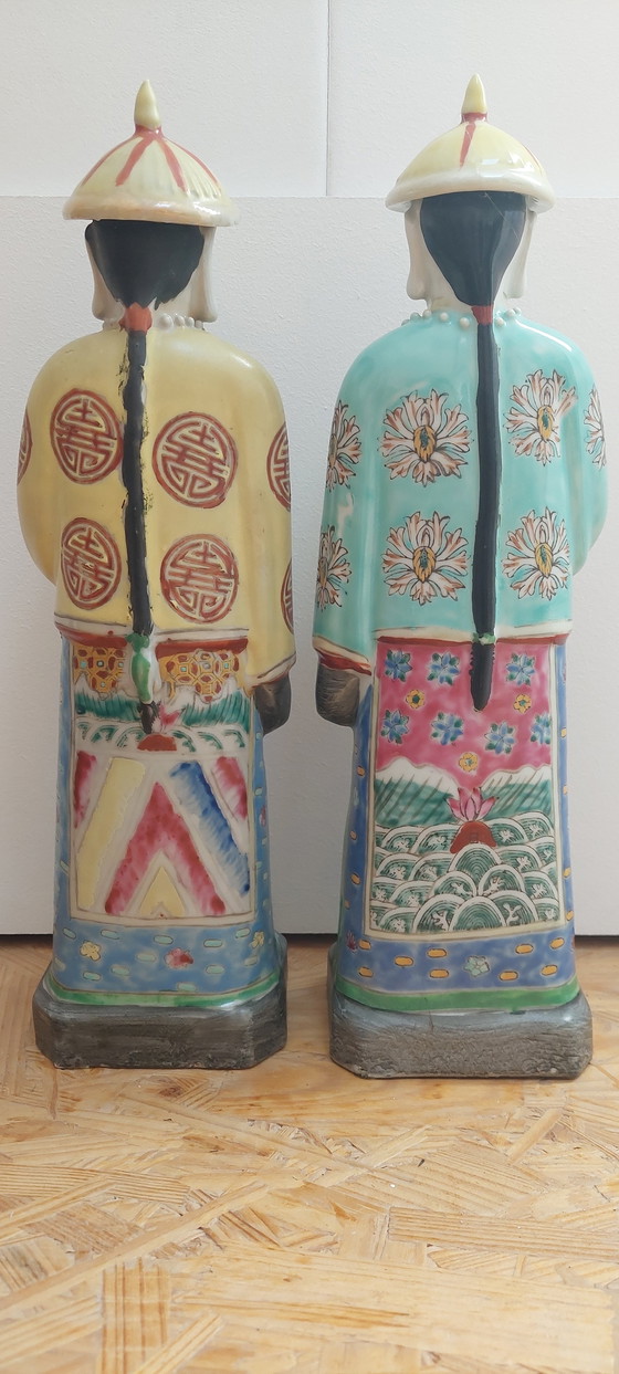Image 1 of 2 chinese figuren in geglazuurd keramiek 