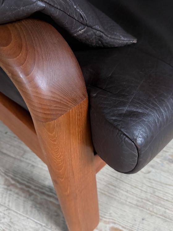 Divano scandinavo a 3 posti in teak e pelle – Divani 3 posti, Leather, Scandinavian (photo 9 of 10)