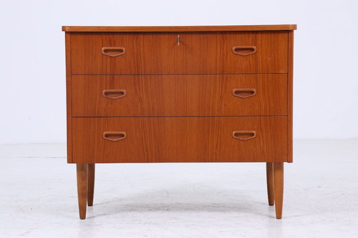 Vintage teak chest of drawers | Mid - Century drawer cabinet wood storage 60s #07-68