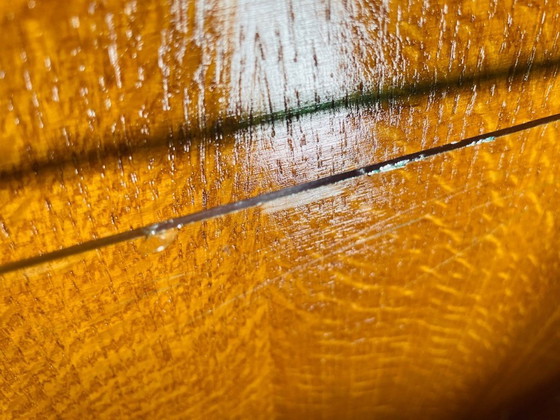 Image 1 of Librería de roble de mediados de siglo, con puertas correderas de cristal, década de 1960