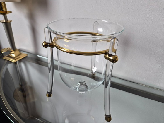 Image 1 of Portacandele vintage in stile Hollywood Regency, realizzato in Lucite/vetro.