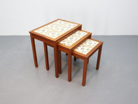 Mimiset vintage / ceramica teak / marrone bianco / Danimarca – Tavolini (photo 4 of 5)