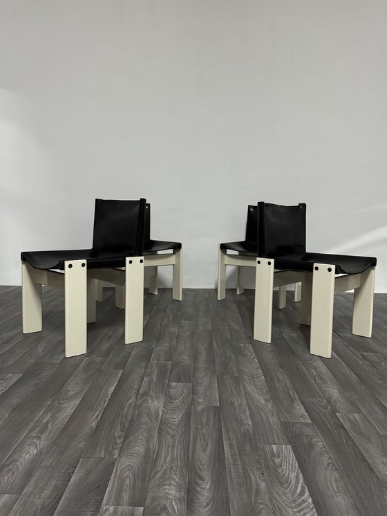 Image 1 of Ensemble de 4 chaises « Monk » par Afra & Tobia Scarpa, Molteni&C, Rare Edition, Design années 1980