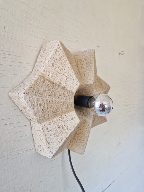 Image 1 of Vintage keramische wandlamp in de vorm van een ster