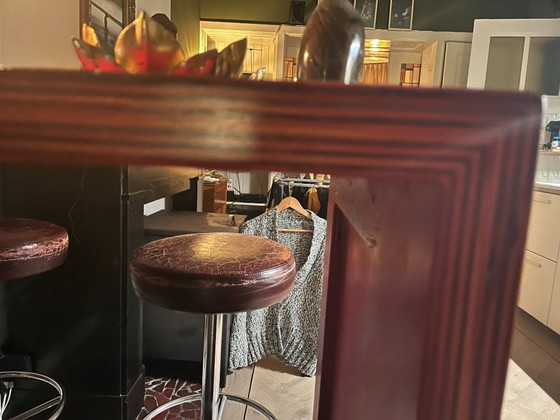 Image 1 of Bar con 4 sgabelli da bar vintage