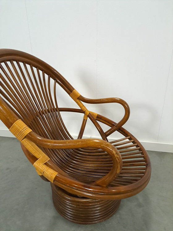 Image 1 of Rotan Manou Draai Stoel Vintage
