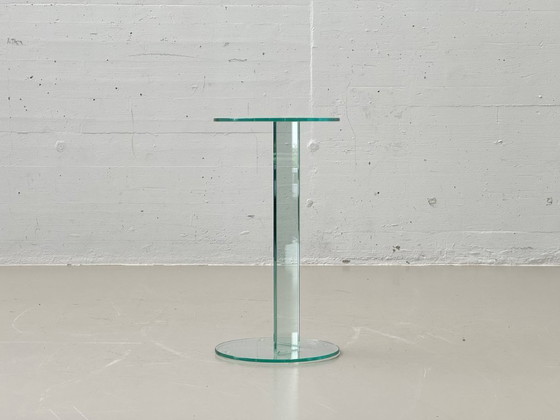 Image 1 of Minimalist glass flower stand/pedestal, 1980s