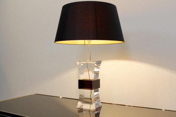 France Mid-Century Modern Lampe en Lucite bicolore, Doré, Mid Century Modern (photo 10 sur 10)