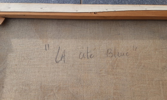 Image 1 of Dipinto La città blu, 2007, Bruno Cantais, 81 x 65 cm, certificato.