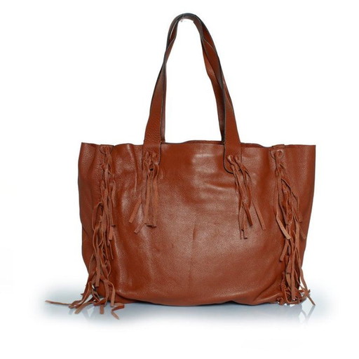 Borsa tote in pelle con frange Valentino Garavani, modello C-Rockee.