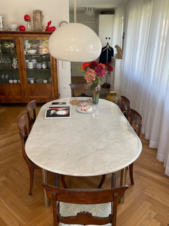 Carrara Marble 1970s Classic – 1979er Carrara Marmor, Dining tables, Chrome (photo 5 of 5)
