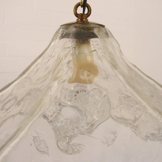 Image 1 of Lámpara colgante grande de cristal de Murano soplado a mano | Italia | Década de 1970 | Diseño de vidrio orgánico