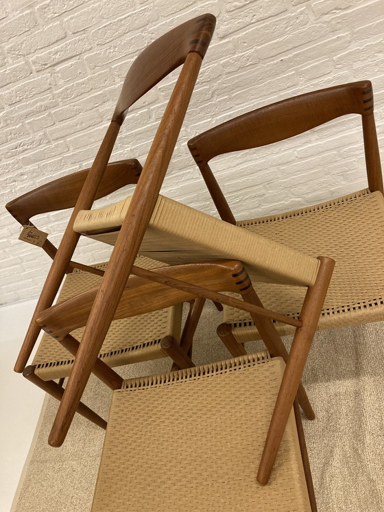 Image 1 of 4 Bramin dining chairs with original wicker seat