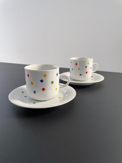 Tasses Vintage Eversberg avec Soucoupes – Allemagne de l'Ouest – servies, Porcelain