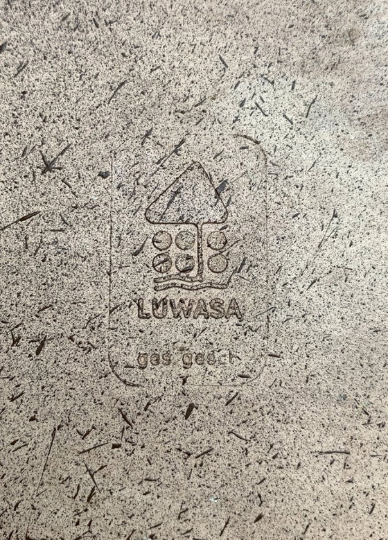 Image 1 of Seltener Luwasa-Übertopf auf Sockel – Anfang der 1970er Jahre – sepiabraun – Ø 50 cm