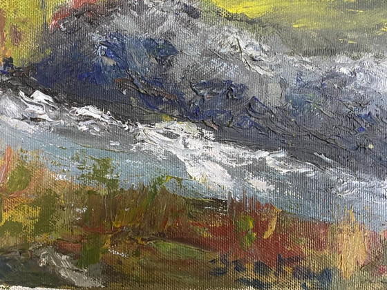 Image 1 of Antique oil painting on canvas by Luca Dalla, 1970s, Italy