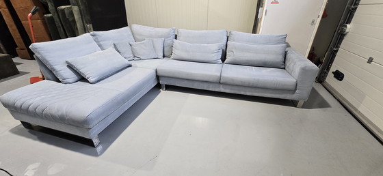 Image 1 of Pronto Canapé gris bleu avec coutures décoratives 1,5 an