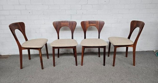 Vintage set van 4 Deense eetkamerstoelen Nils Koefoed