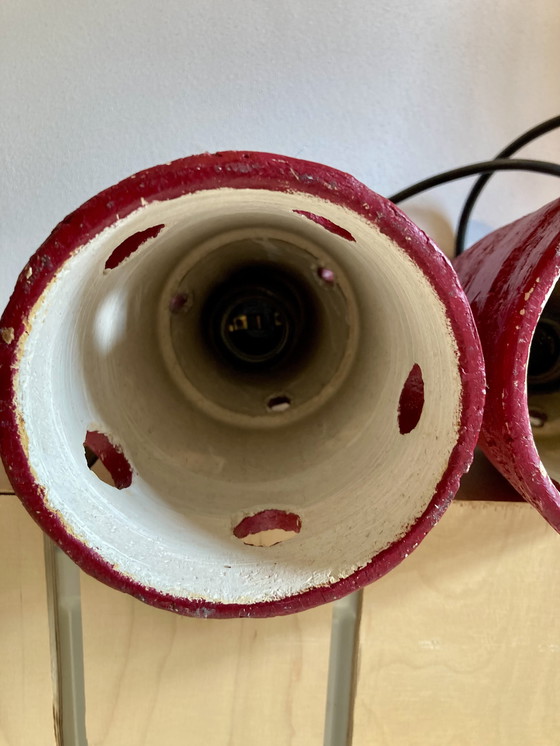 Image 1 of 2 Vintage keramieken brutalist hanglampen 