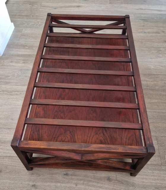 Salontafel Raffles Stijl, Antiek Look, Izgs. Met Glasplaat En 2 Lades – Wood (photo 12 of 13)