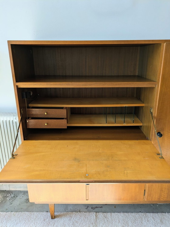 Image 1 of Vintage teakhouten highboard, secretaire 