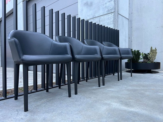 Image 1 of 4x Vitra Bouroullec Leather Softshell Chairs