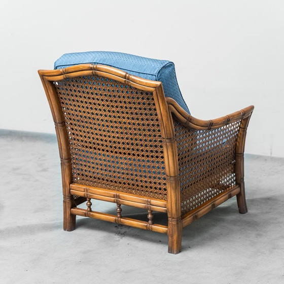 Image 1 of par de sillones antiguos de bambú y paja de venecia de los años sesenta antiguos modernos