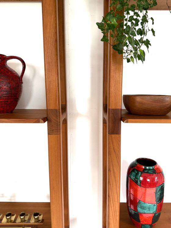Sistema a parete vintage in teak, Dyrlund anni '80, Armadi a muro, Legno, Marrone (foto 6 di 15)