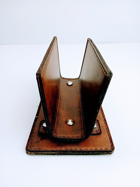 Image 1 of Vintage Leren Brievenhouder Bartelts Rotterdam