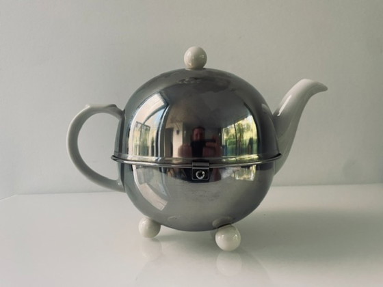 Image 1 of Servizio da tè/caffè vintage – ceramica e acciaio inossidabile – 3 pezzi