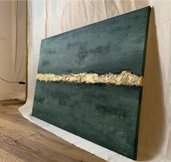 Image 1 of Acrylic painting "Golden Emerald"